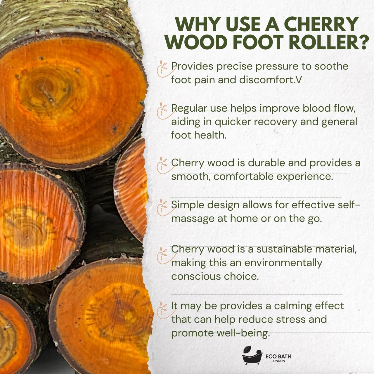 Eco Bath London Reflexology Foot Roller | Best to Use Under Work/Study Table - Eco Bath London