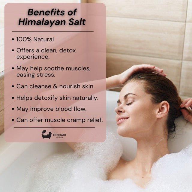 Eco Bath London Rose Himalayan Bath Salt 300g - Luxurious Rose Bath Salt Infused with Rose Petals - Eco Bath London