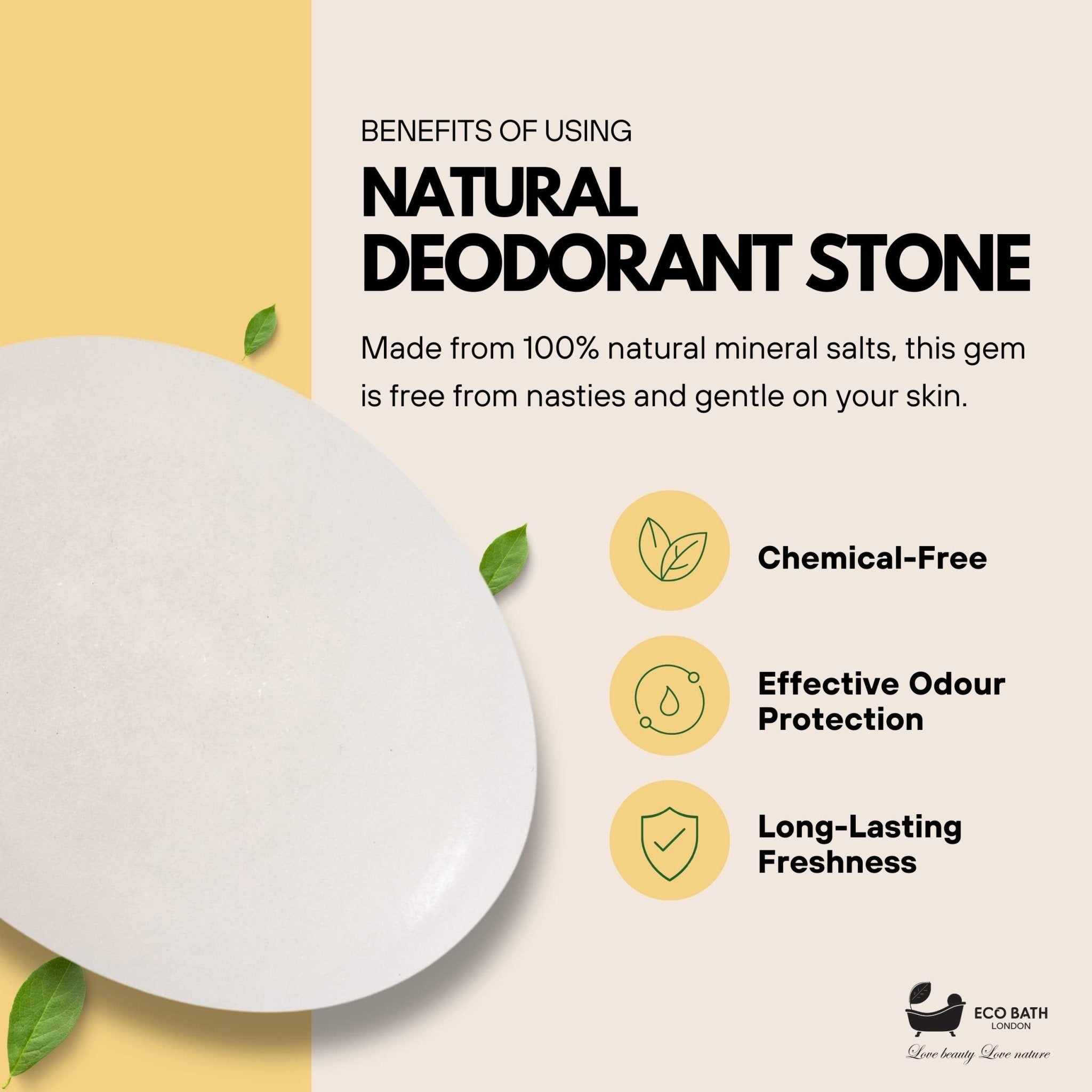 Eco Bath Natural Deodorant Stone (160gr) - Eco Bath London