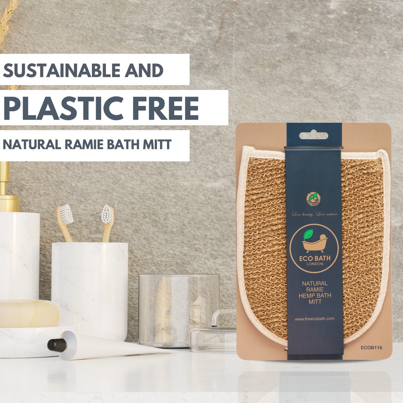 Eco Bath Natural Ramie Bath Mitt - Eco Bath London