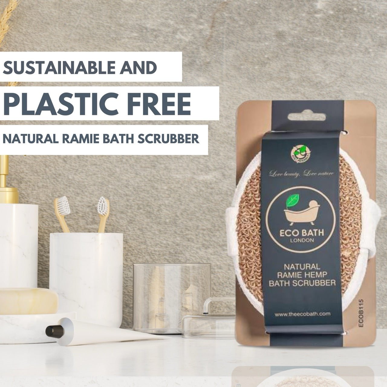 Eco Bath Natural Ramie Bath Scrubber - Eco Bath London