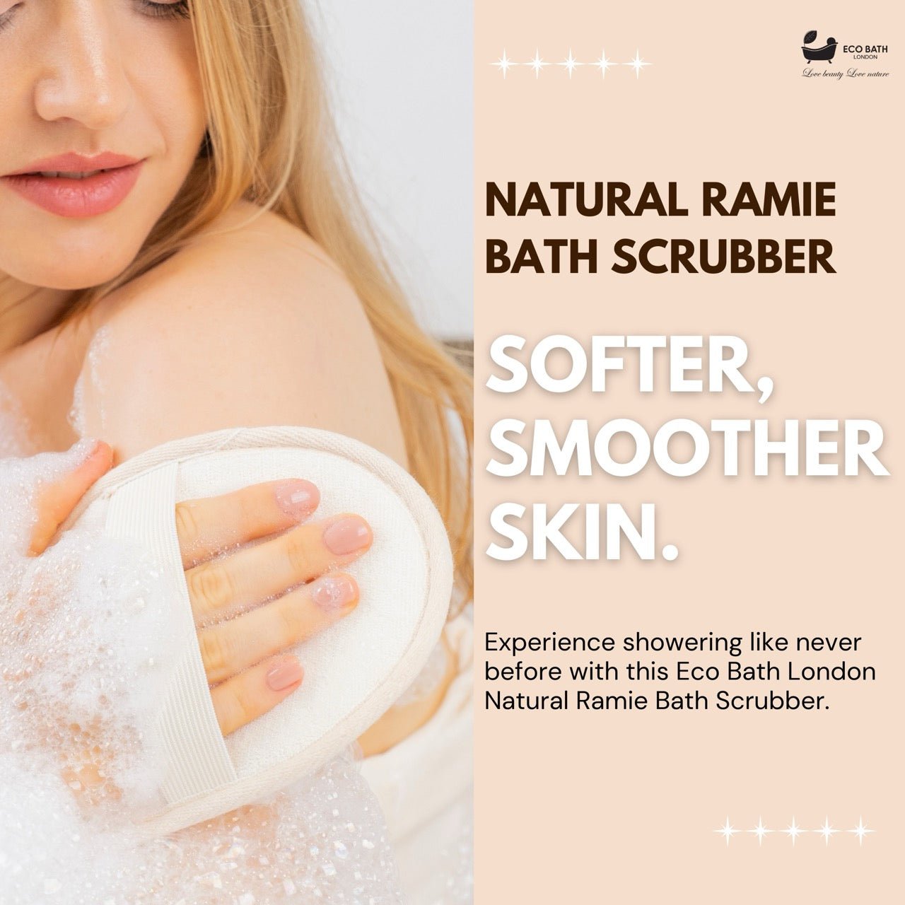 Eco Bath Natural Ramie Bath Scrubber - Eco Bath London