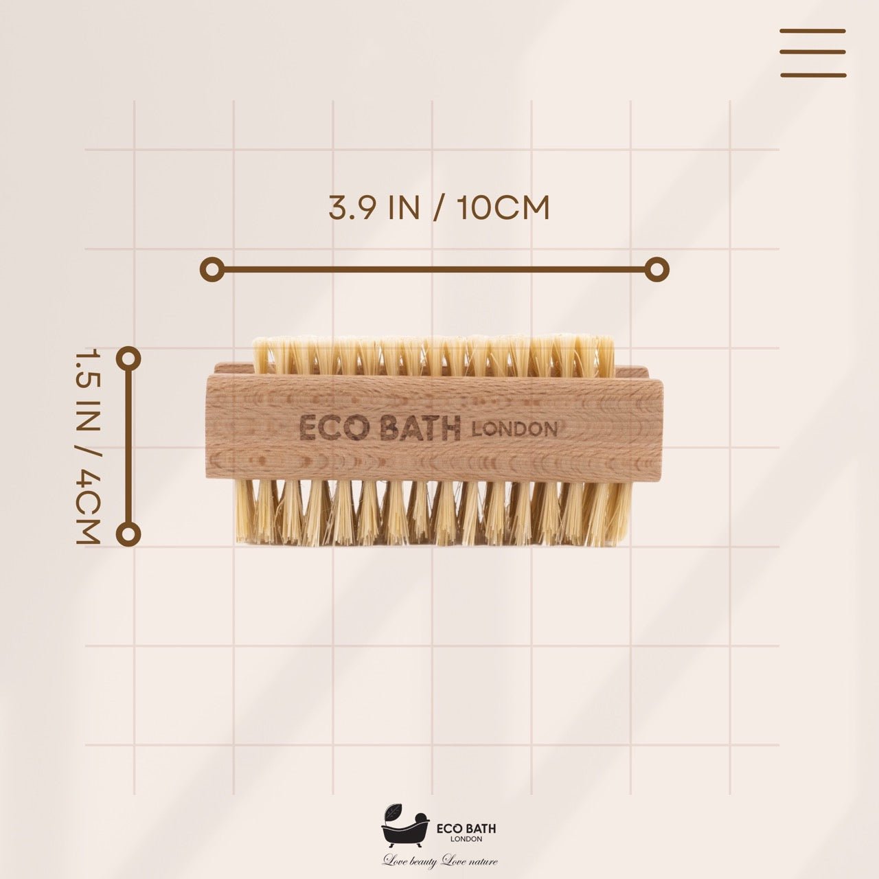 Eco Bath Natural Sisal Beech Wood Nail Brush - Eco Bath London