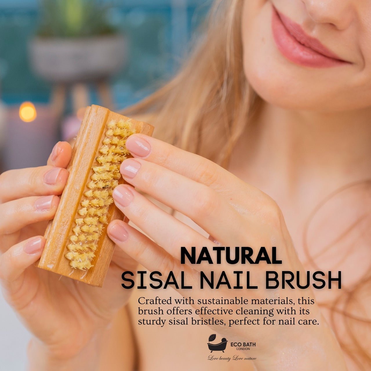Eco Bath Natural Sisal Beech Wood Nail Brush - Eco Bath London