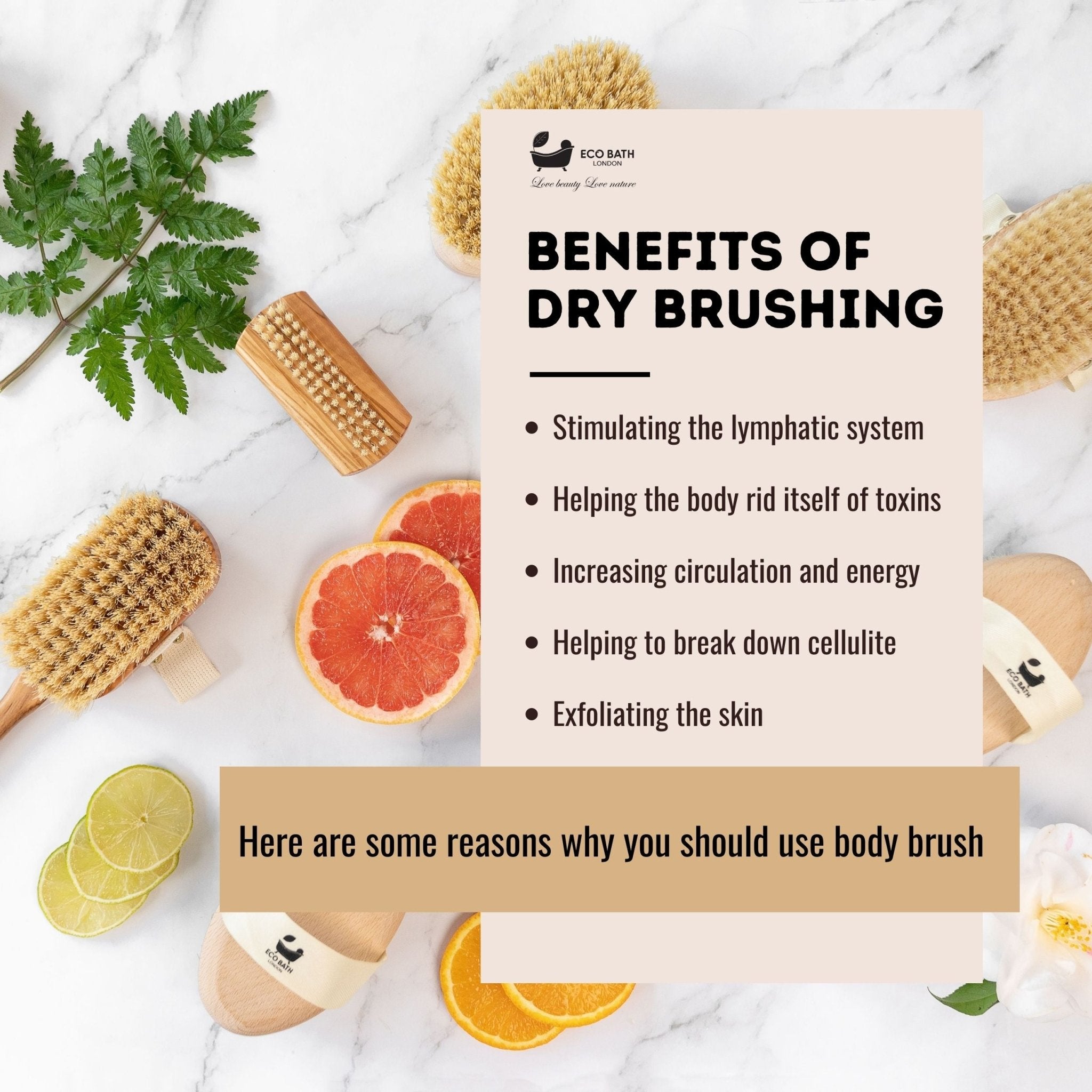 Eco Bath Natural Sisal Body Brush Detachable with Hard Sisal - Eco Bath London