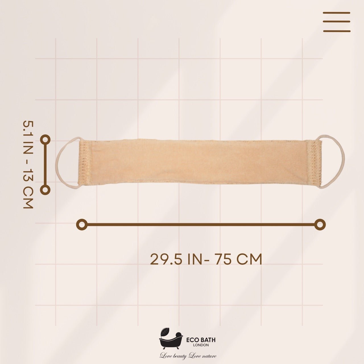 Eco Bath Natural Sisal & Cotton Back Strap - Eco Bath London