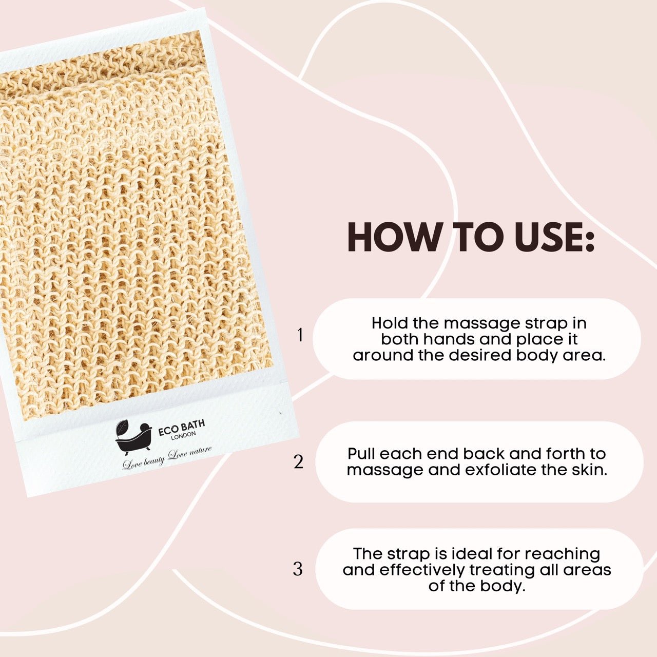 Eco Bath Natural Sisal & Cotton Back Strap - Eco Bath London