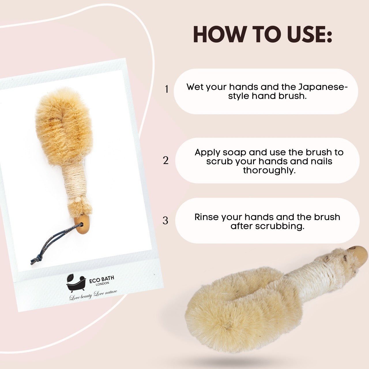 Eco Bath Natural Sisal Round Brush Japanese Style - Eco Bath London