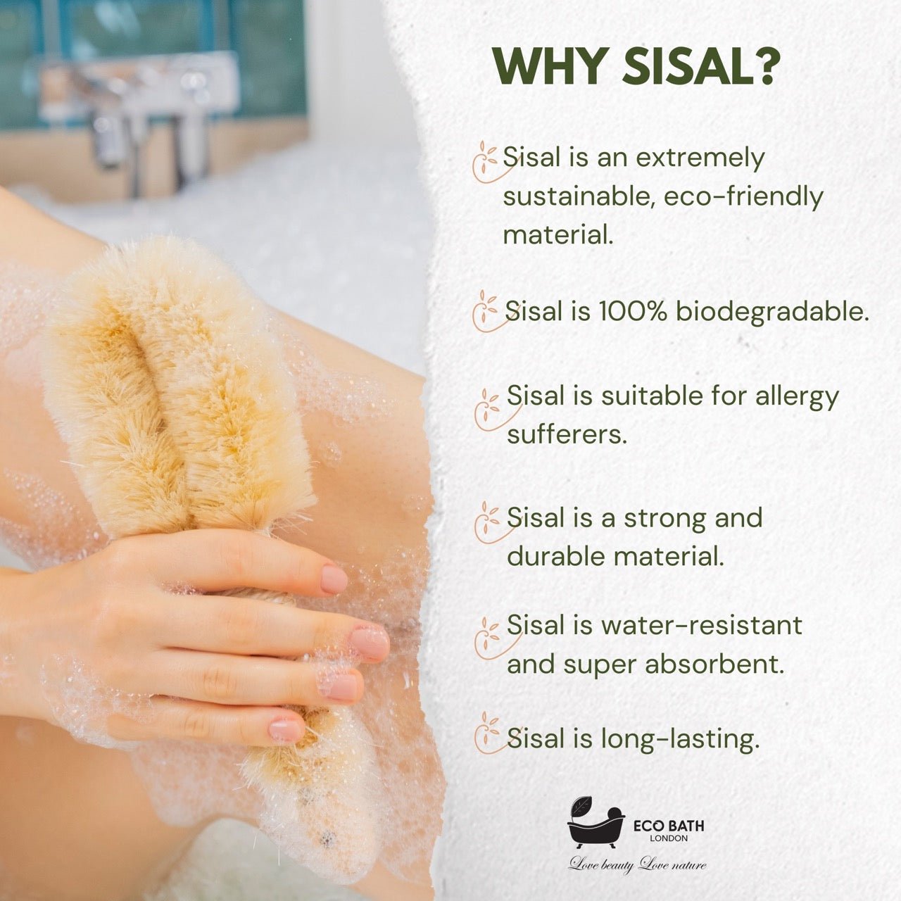 Eco Bath Natural Sisal Round Brush Japanese Style - Eco Bath London