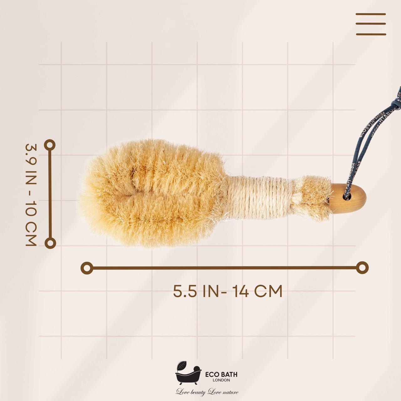 Eco Bath Natural Sisal Round Brush Japanese Style - Eco Bath London