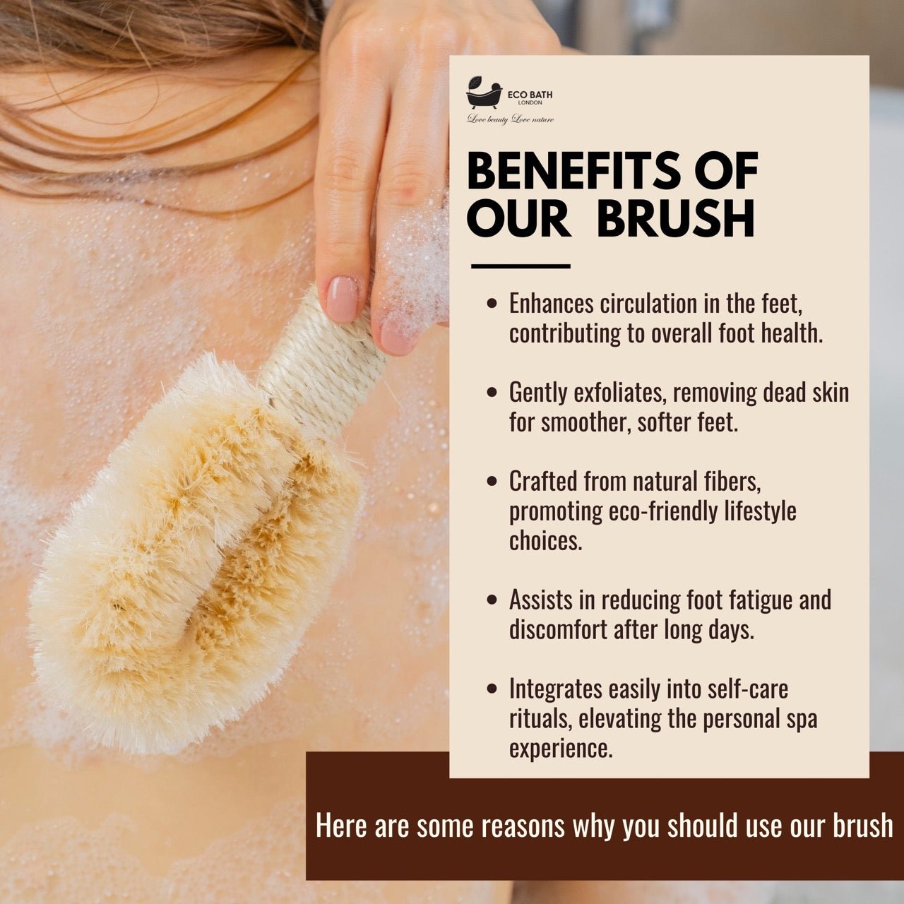 Eco Bath Natural Sisal Round Brush Japanese Style - Eco Bath London