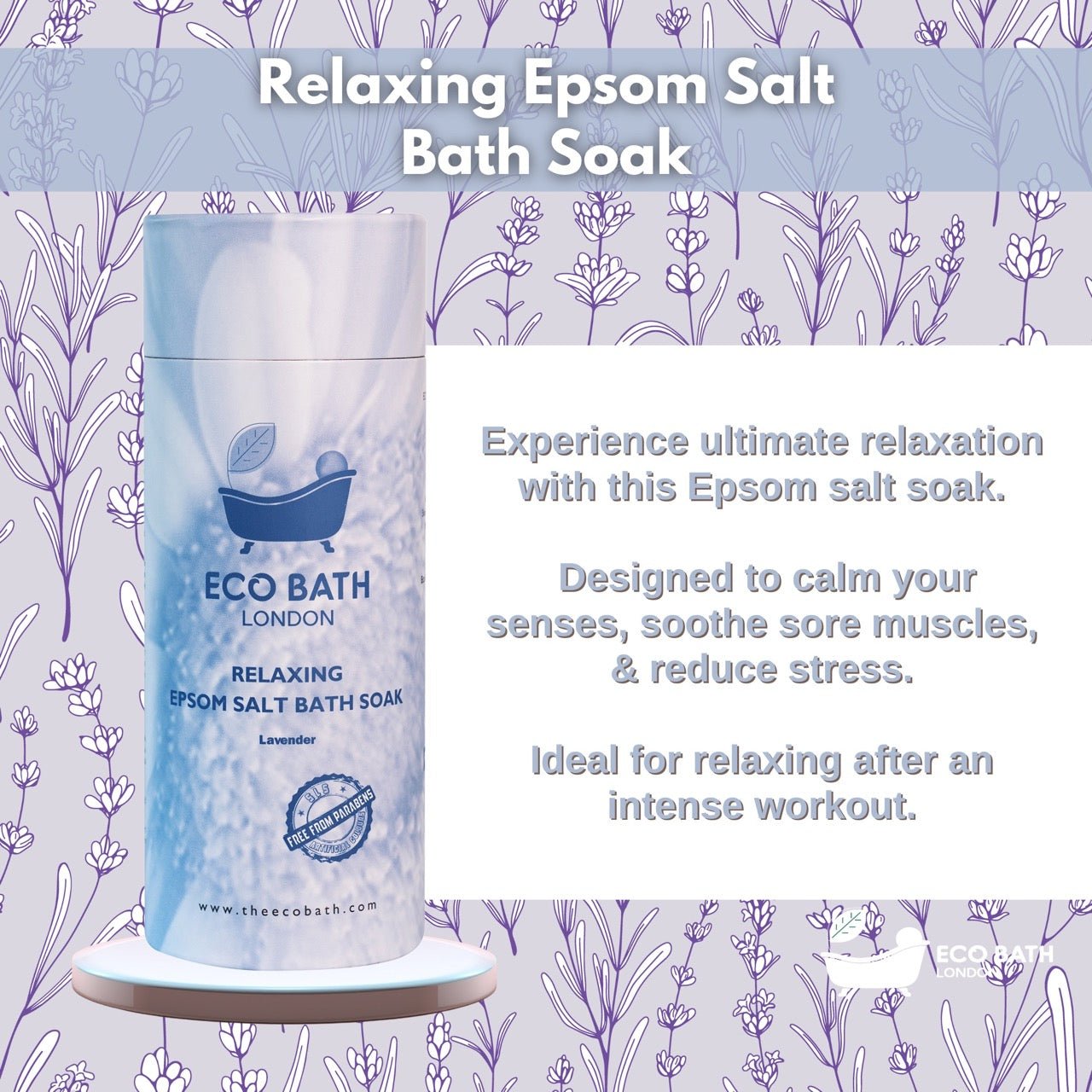 Eco Bath Relaxing Epsom Salt Bath Soak - Tube - Eco Bath London