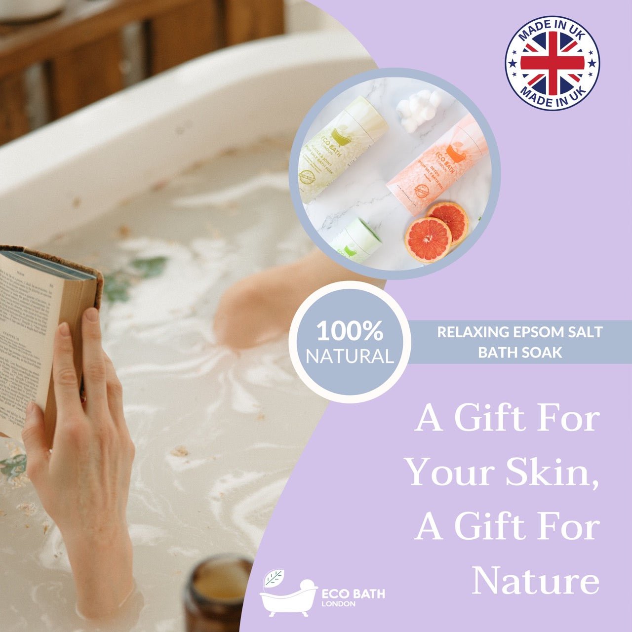 Eco Bath Relaxing Epsom Salt Bath Soak - Tube - Eco Bath London