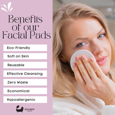 Eco Bath Reusable Bamboo Makeup Remover Pads - Set of 12 - Eco Bath London