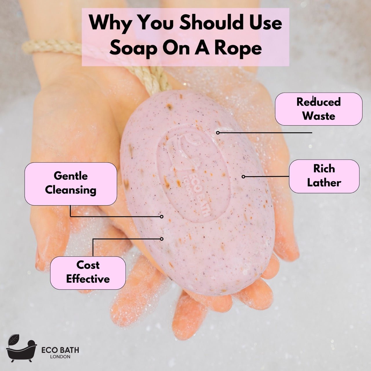 Eco Bath Rose Soap On a Rope - Eco Bath London