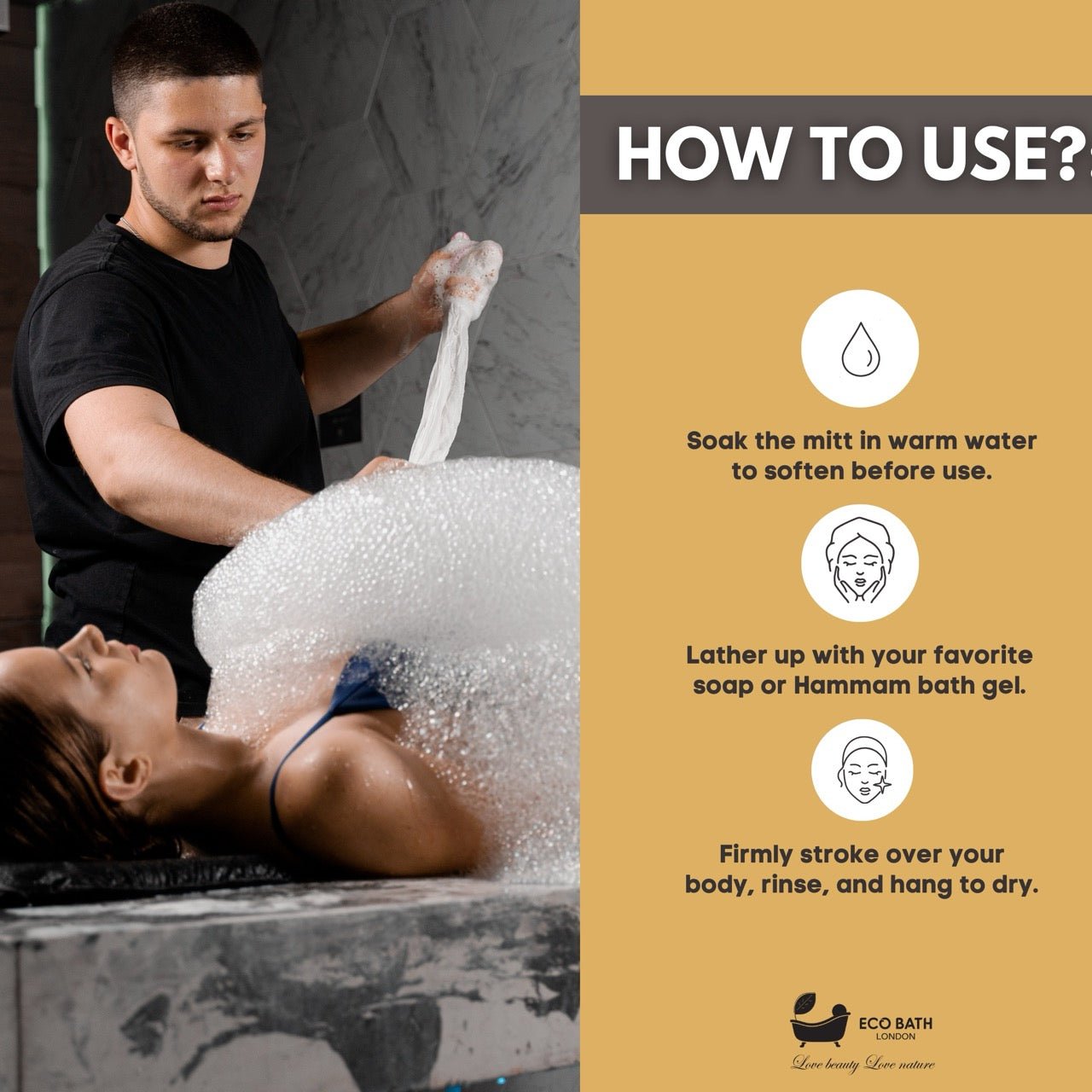 Eco Bath Turkish Bath Mitt (Fine Texture) - Eco Bath London