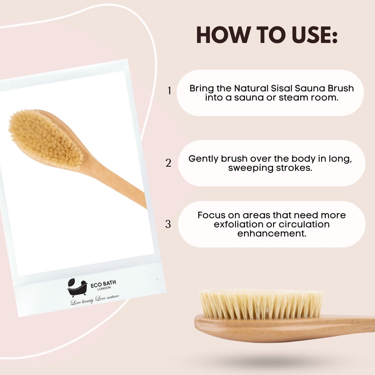Natural Body Brush for Dry Brushing and Showers - Eco Bath London