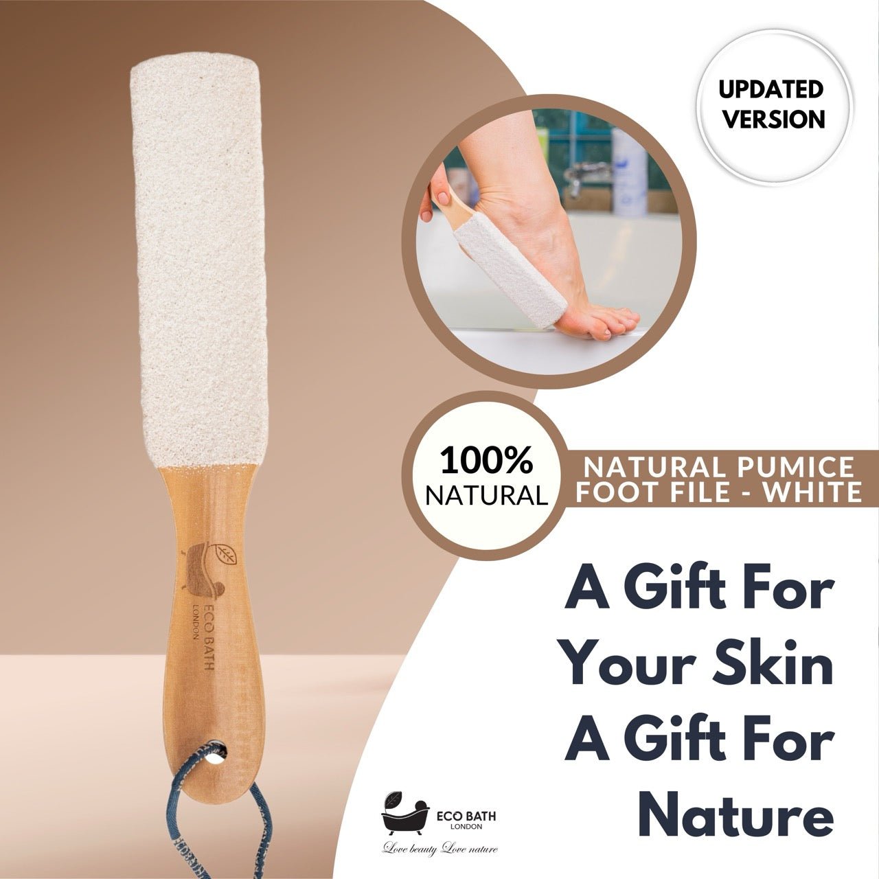 Natural Pumice Foot File - White - Eco Bath London