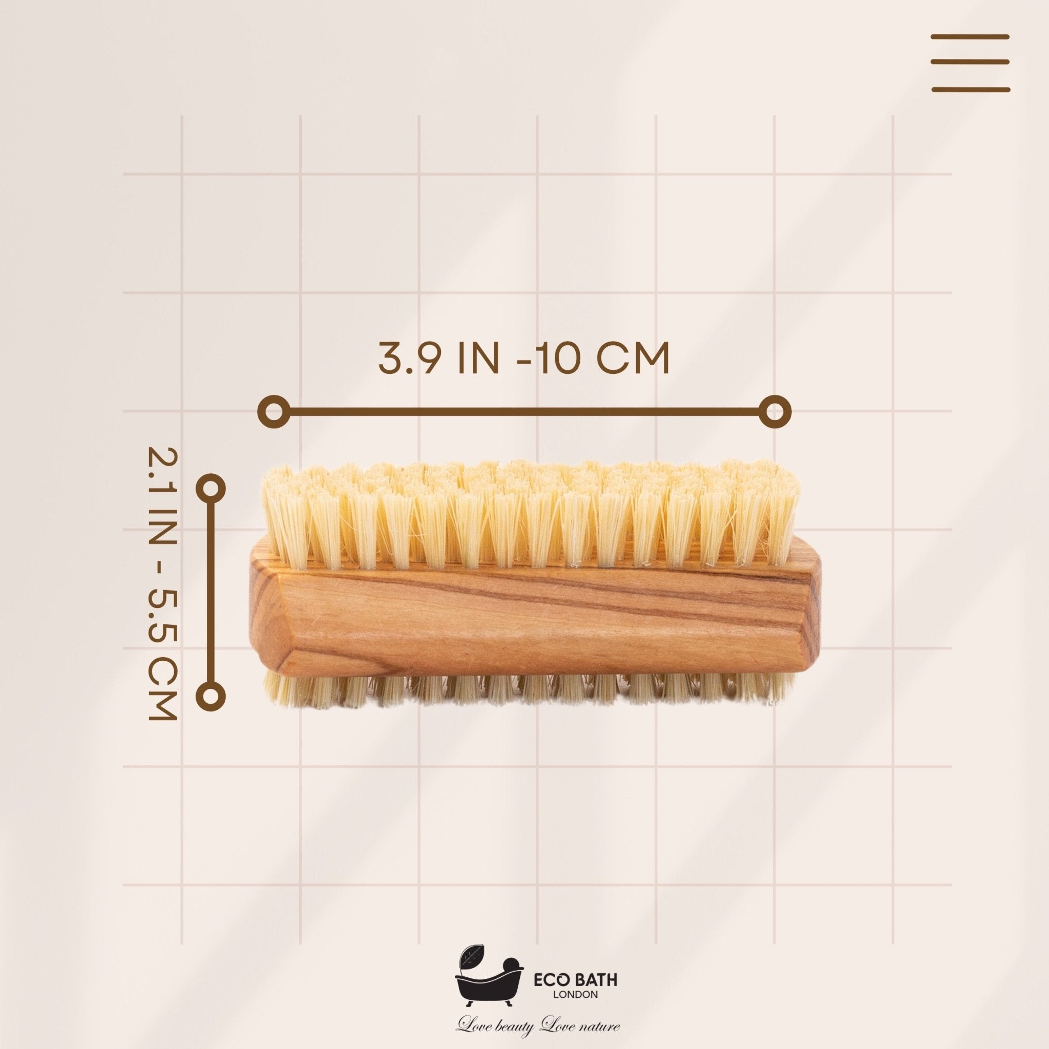 Natural Sisal Olive Wood Nail Brush - Eco Bath London